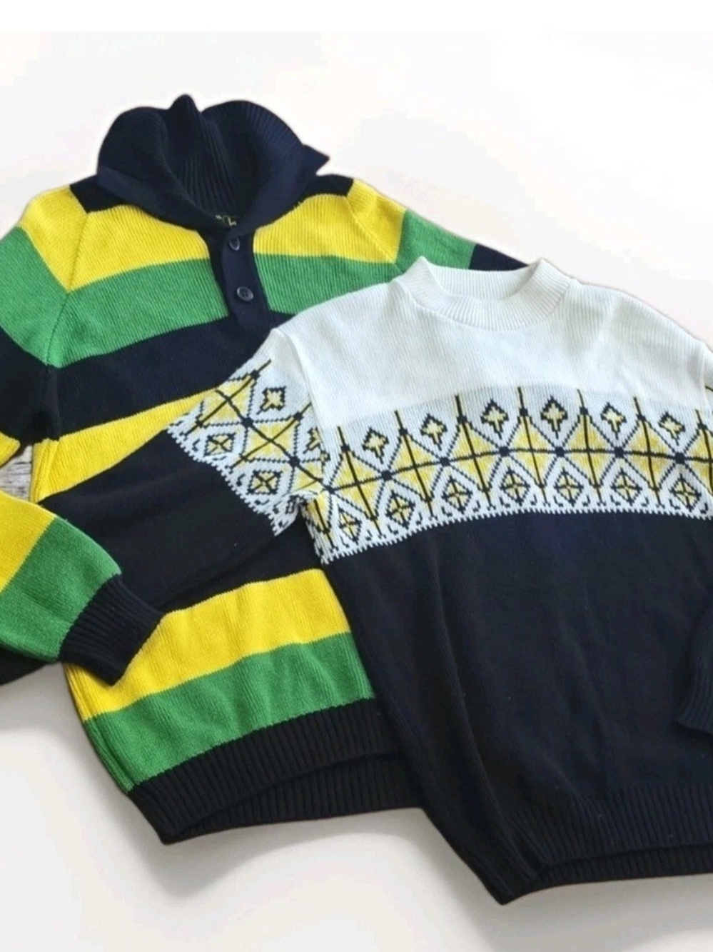 Lot 2 Vintage John Deere Beautiful Bodyguards Pullover Knit Sweaters Mens XL